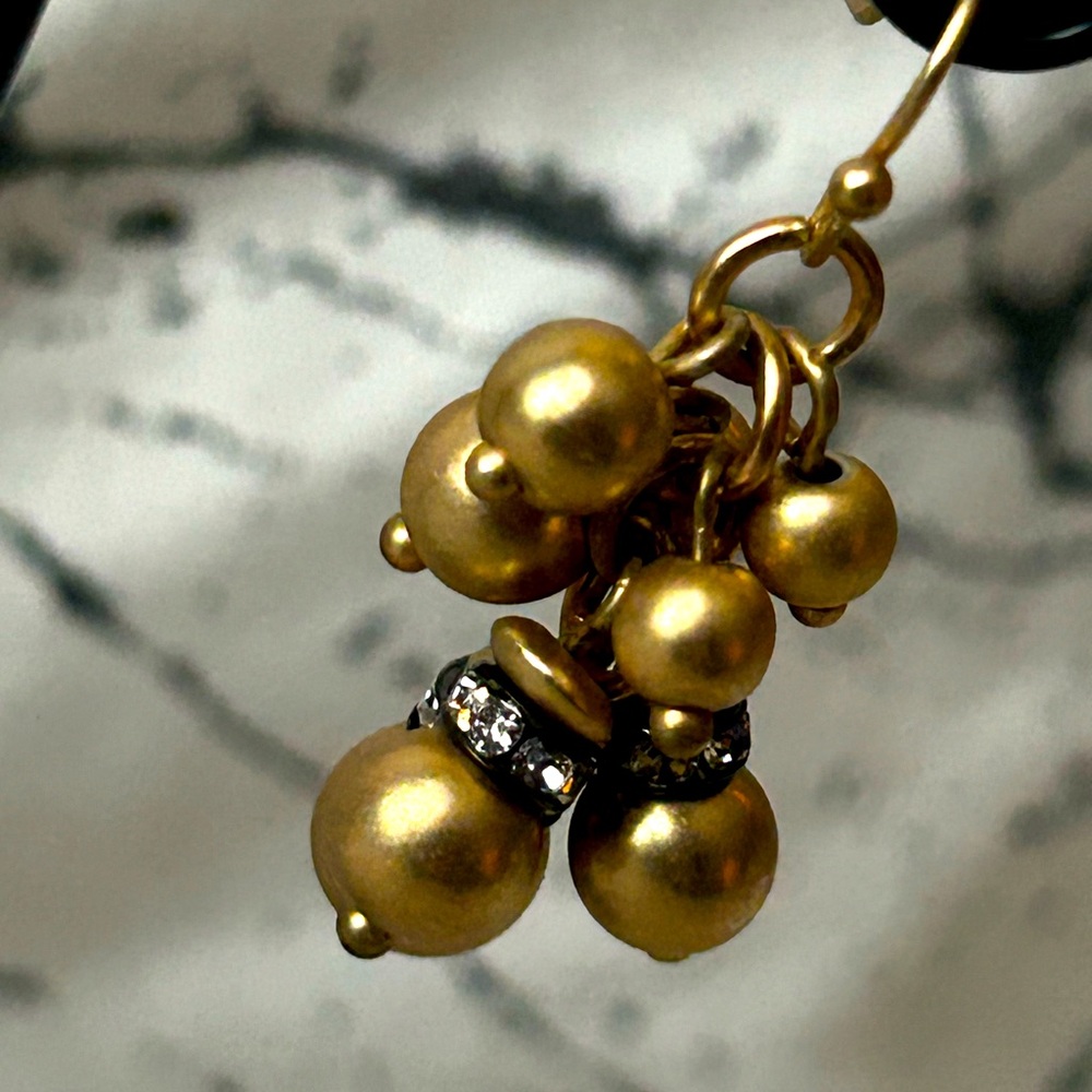 Gold Tone Layered Bauble Earrings